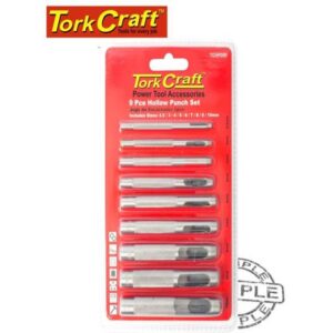 HOLLOW PUNCH SET 9PCE 2.5MM-10MM CARB