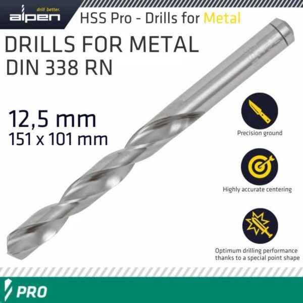 ALPEN PRO HSS 12.50MM DRILL DIN 388