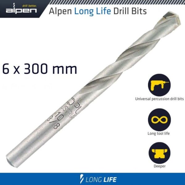 MASONRY DRILL BIT LONG LIFE 6X 300