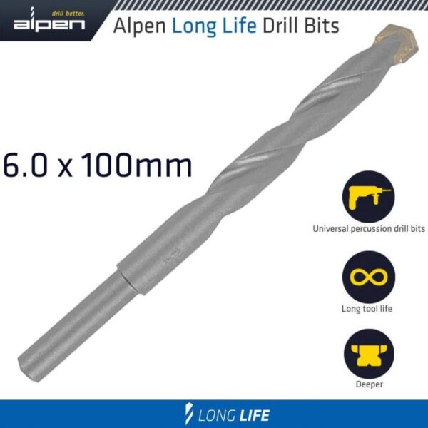 MASONRY DRILL BIT LONG LIFE 6 X 100MM