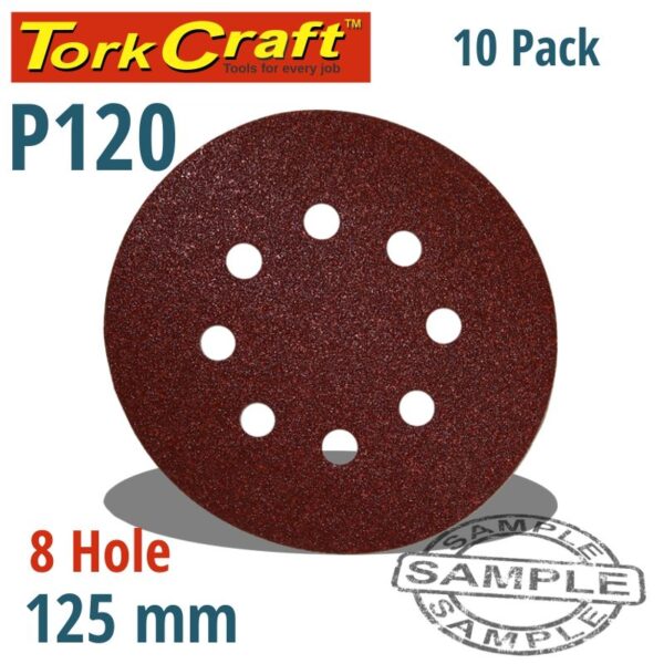 SANDING DISC 125MM 120 GRIT 10 PACK