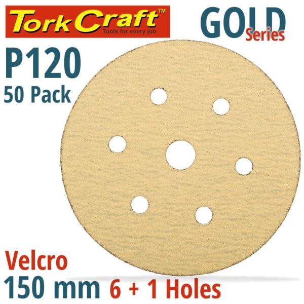 GOLD DISC (50 PIECES) 120 GRIT 150MM