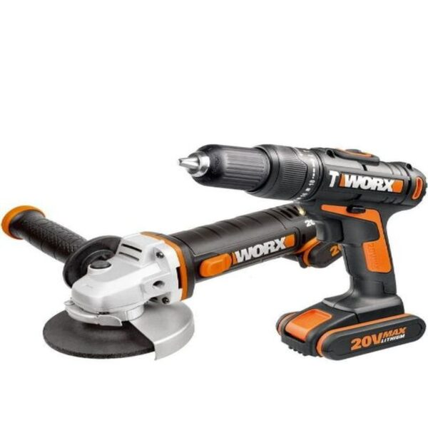 IMPACT DRILL & ANGLE GRINDER115MM 20V WORX