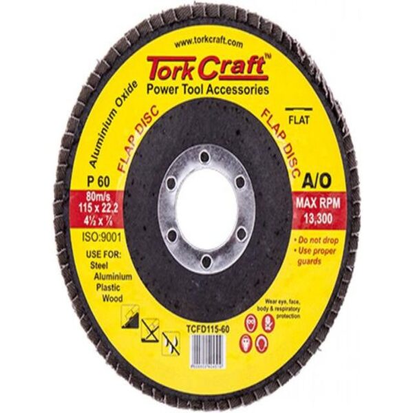 FLAP SANDING DISC 115MM 60 GRIT FLAT