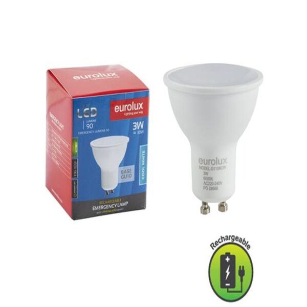 3W RECHARGEABLE LED GU10 LAMP 400K