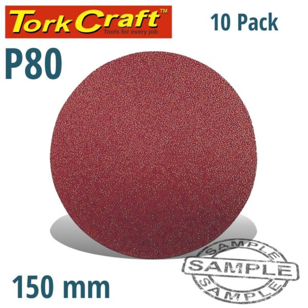 SANDING DISC 150MM 80 GRIT 10/PK