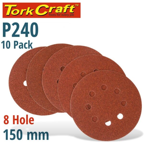 SANDING DISC 150MM 240 GRIT WITH