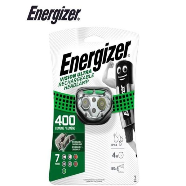 ENERGIZER 400LUM VISION RECHARGABLE HEADLIGHT