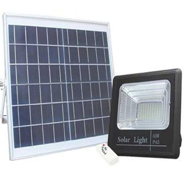 SOLAR 60W LED FLOODLIGHT C/W 20W PV PANEL + REMOTE