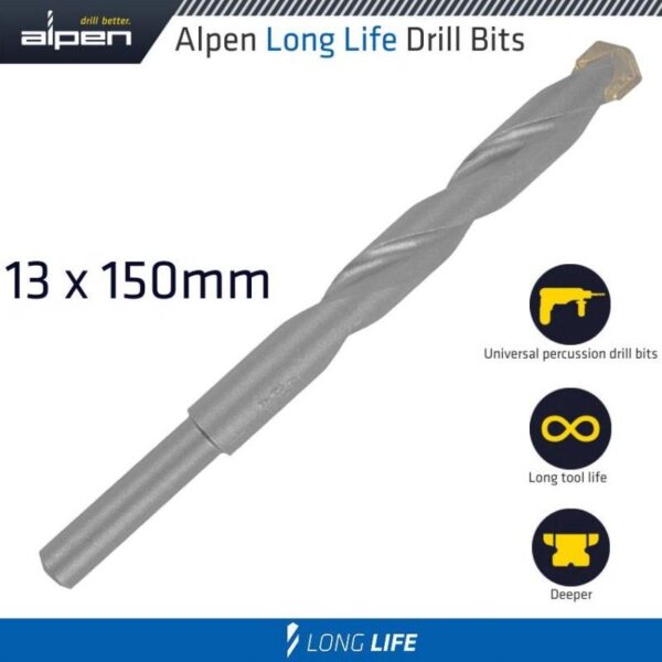 MASONRY DRILL BIT LONG LIFE 13X150MM