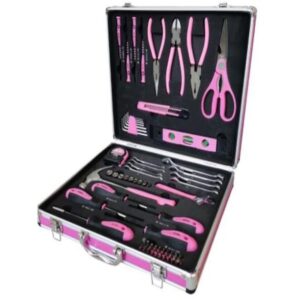 63PCE PINK TOOL SET ALU CAS