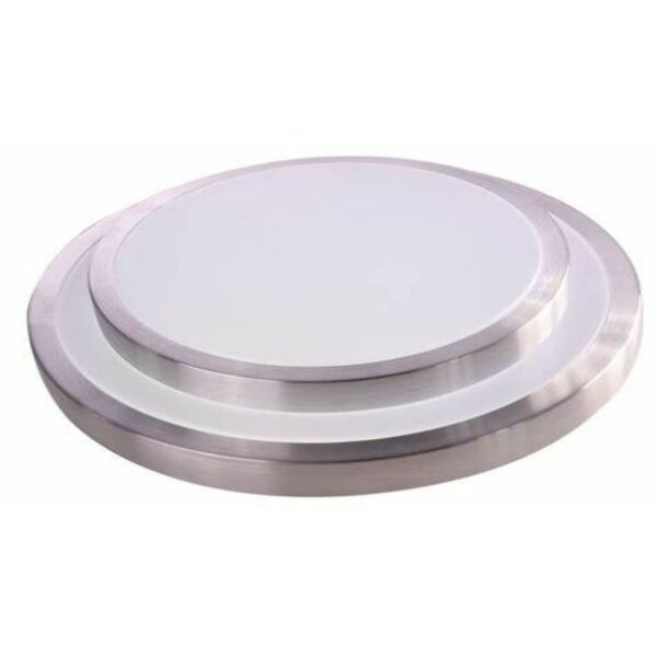 SILVER LED CEILING LAMP , INTEGRATED 6000K LED 12W DIA 255MM HEIGHT 85MM