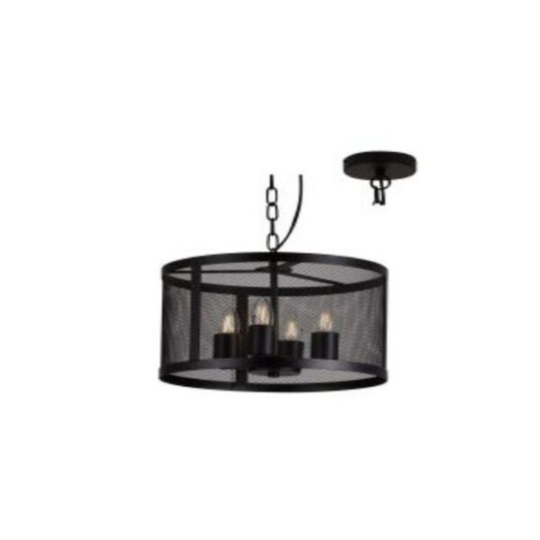 ENTWINED PENDANT LIGHT MATT BLACK INTEGRATED 6500K LED 30W 230V 450MM X 1200MM