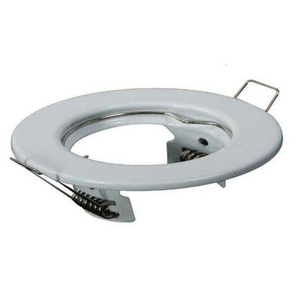 WHITE METAL DOWNLIGHT D: 80MM X 25MM GU10 BULB MAX 50W