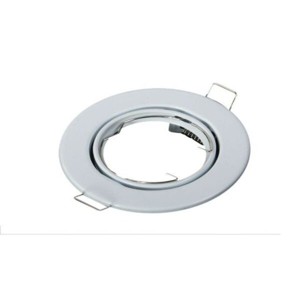 WHITE METAL TILT DOWNLIGHT D:88MM X 27MM GU 10 BULB MAX 50W