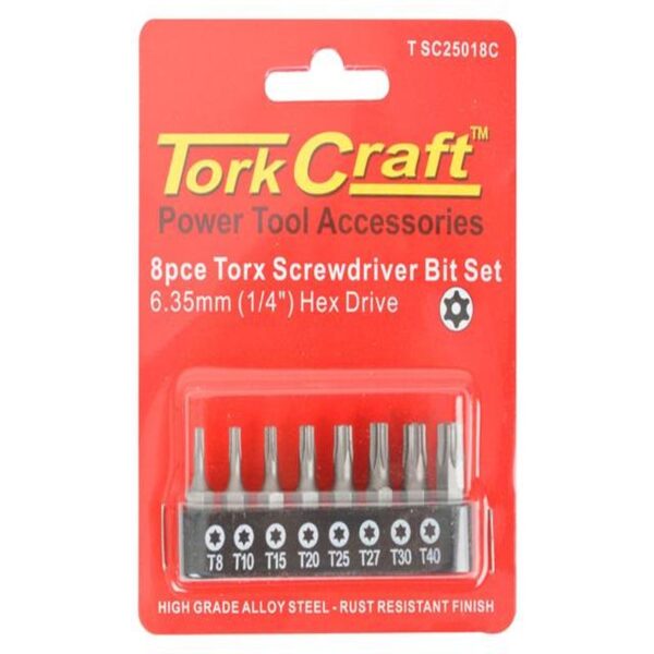 S/D TORX TAMP. RES 8PCE SECURITY TORX SET