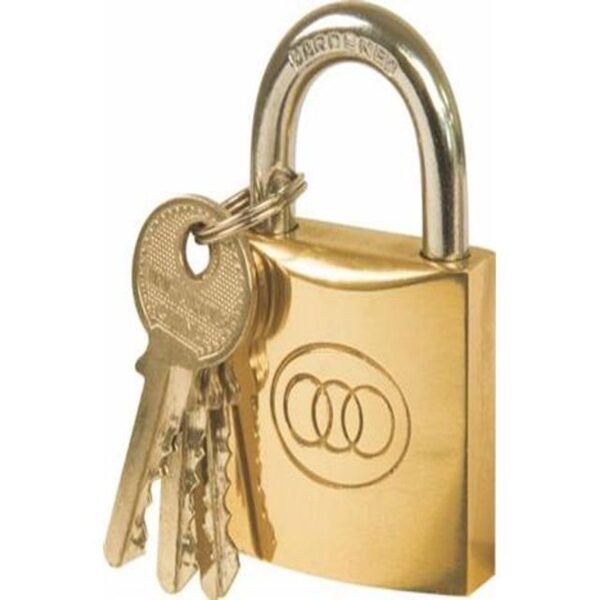 PADLOCK TRI BRASS BOX 38MM #264 CASE 120
