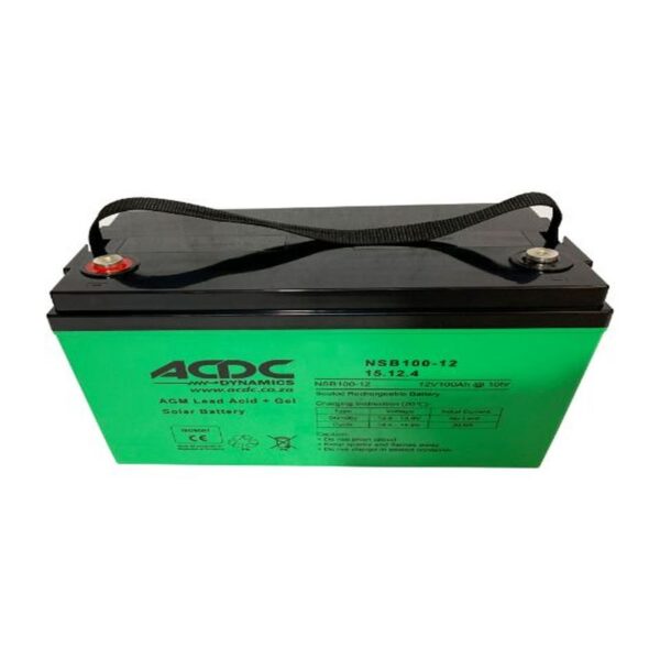 NSB100-12 12V 100AH AGM LEAD ACID + GEL SOLAR BATTERY - Image 2