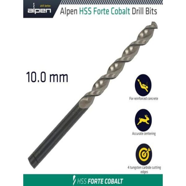 HSS FORTE COBALT DRILL BIT 10MM