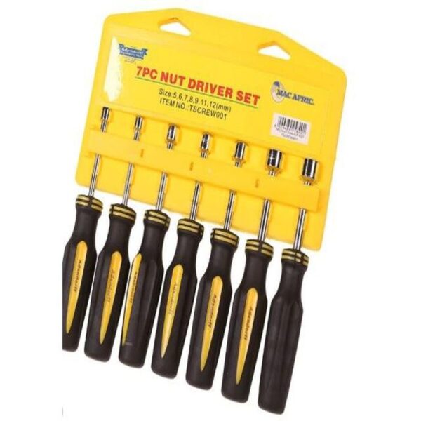 7PCE NUT DRIVER SET METRIC 5,6,7,8,9,11,12