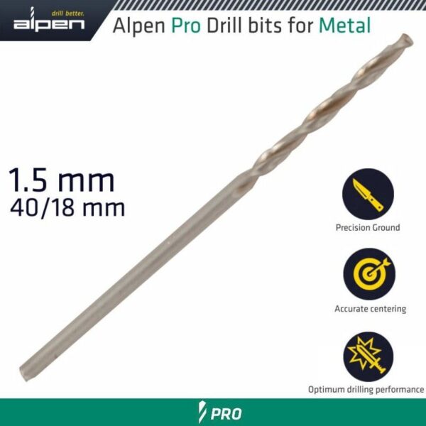 ALPEN PRO HSS 1.50MM DRILL DIN 388 RN