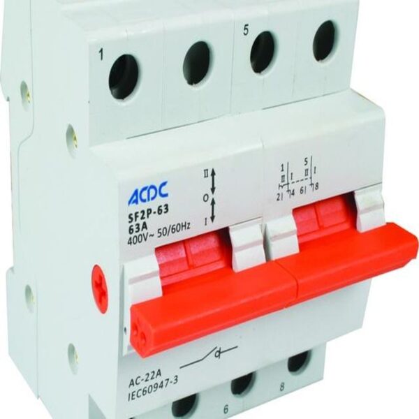 SF2P-63A CHANGE OVERSWITCH 63A 2P DIN RAIL