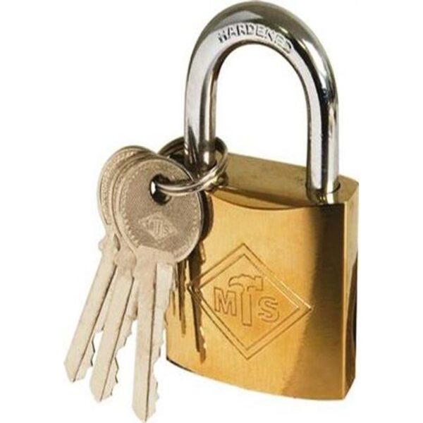 PADLOCK MTS BRASS PLATED 50MM