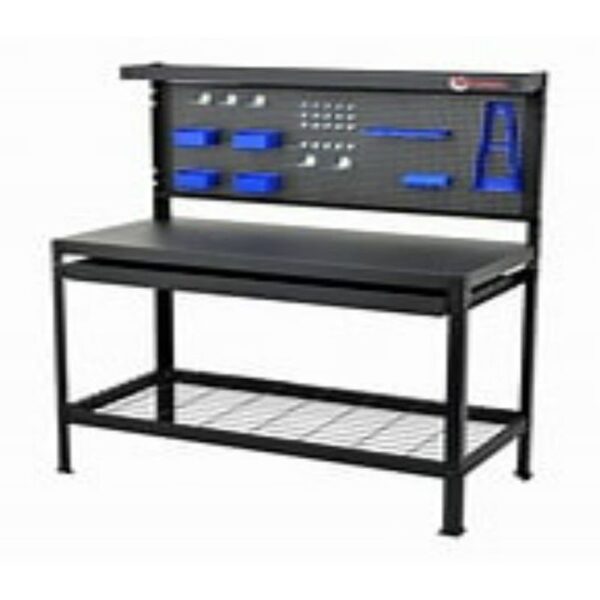 Folding Steel Work Table with 1-Drawer & Bottom Wire Shelf - Image 2