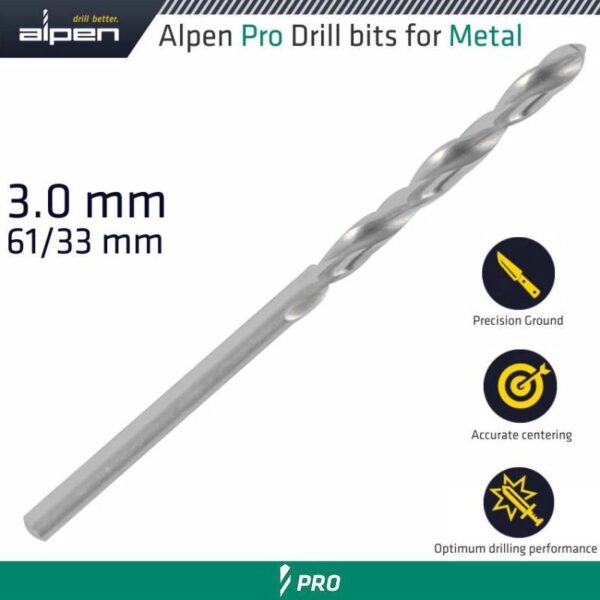 ALPEN PRO HSS 3.00MM DRILL DIN 388 RN