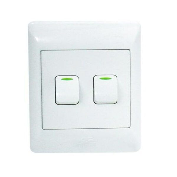 2-LEVER 1-WAY SWITCH 2X4 WITH WHITE COVER PLATE - Image 2
