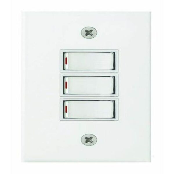 3-LEVER 1-WAY SWITCH 2X4 C/W WHITE COVER PLATE - Image 2