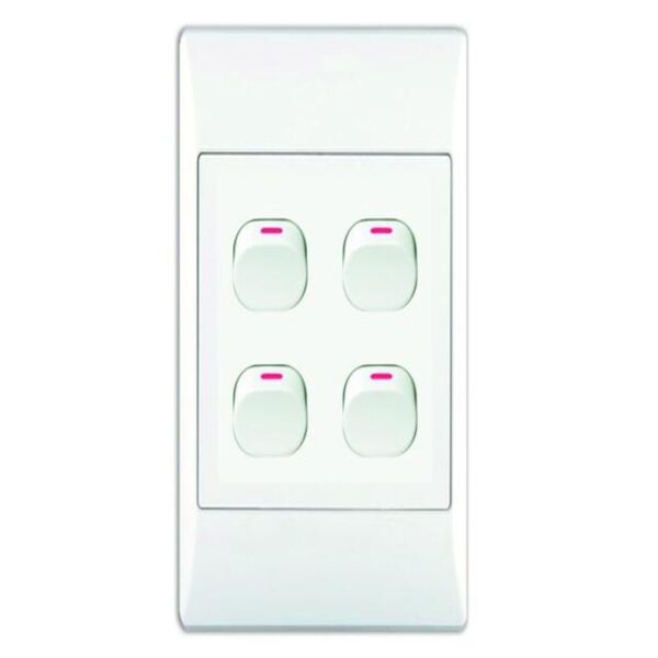 4-LEVER 1-WAY SWITCH 2X4 C/W WHITE COVER PLATE