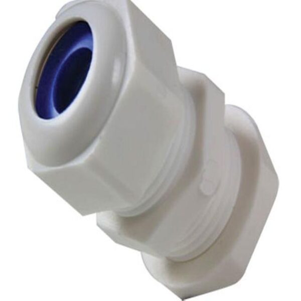 SIZE 0 WHITE PVC COMPRESSION GLAND SCREW IN