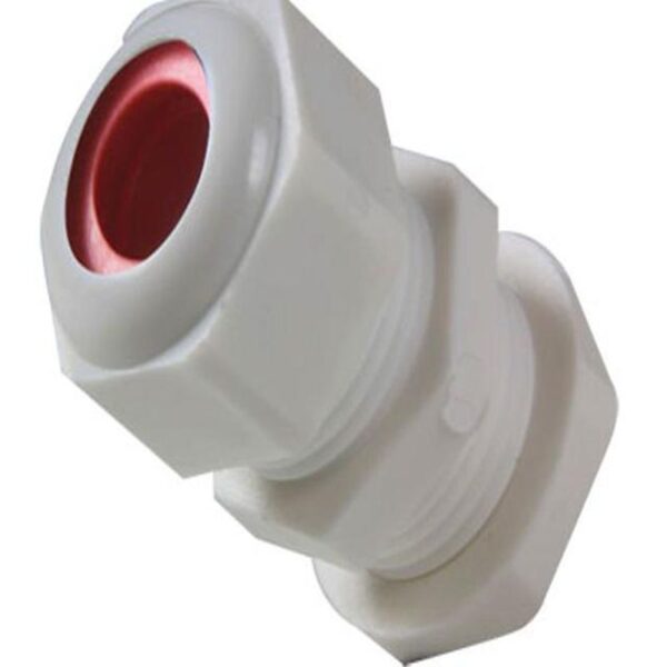 SIZE 1 WHITE PVC COMPRESSION GLAND SCREW IN