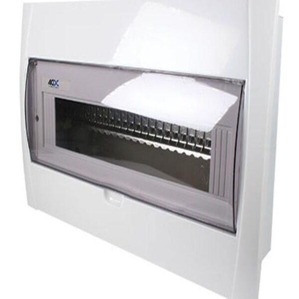 WHITE DB 24-WAY FLUSH WITH INNER TRAY FOR 13MM MCBs