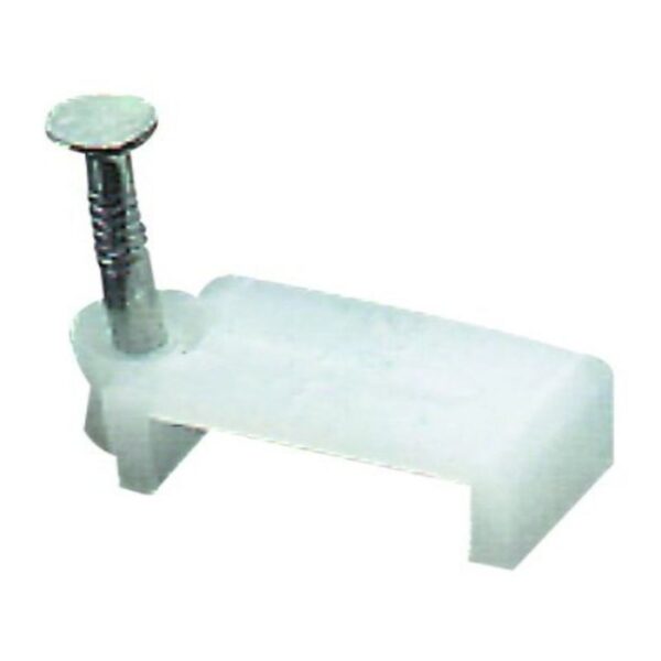 CABLE CLIP.FLATE WHITE C/W NAIL 10.57X8.2MM/100 - Image 2