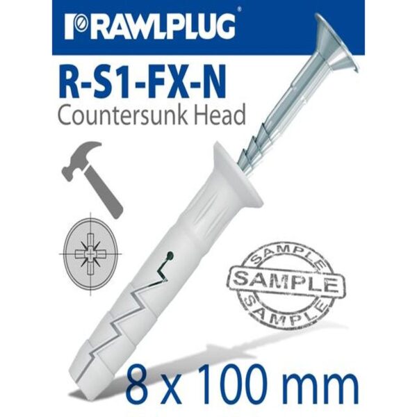 NYL HAMMER-IN FIXING 8X100MM + CSK