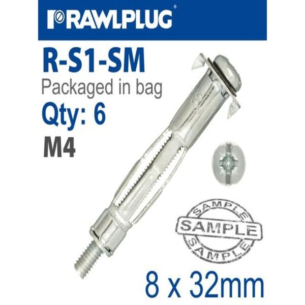 INTERSET CAVITY FIXING M4X32MM X6