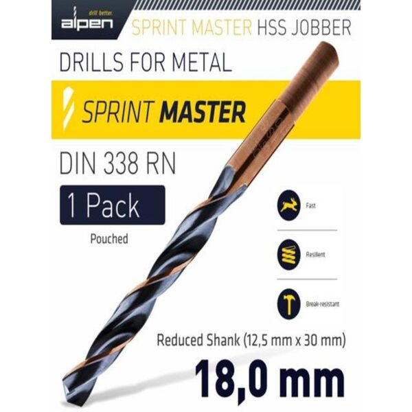 HSS SPRINT MASTER 18.0MM RED SHANK