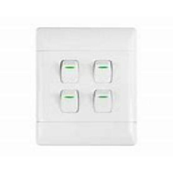 LIGHT SWITCH 4L1W 2X4 WHITE CBI