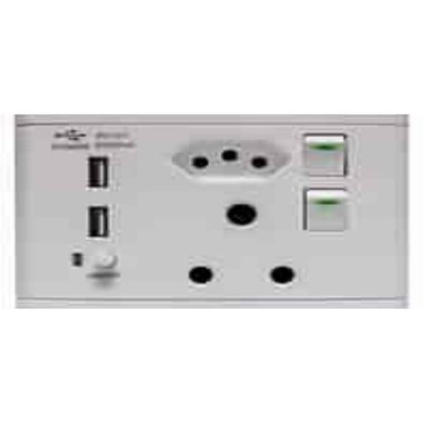 SOCKET USB/SA/EURO 4X4 WHITE CBI