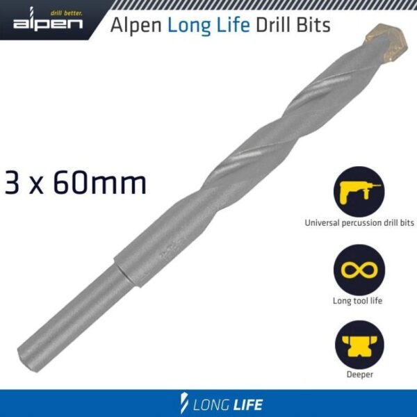 MASONRY DRILL BIT LONG LIFE 3X60MM - Image 2