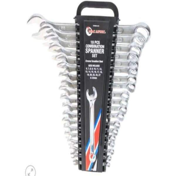 19PCE COMB SPANNER SET C/VANADIUM POLISHED - Image 4