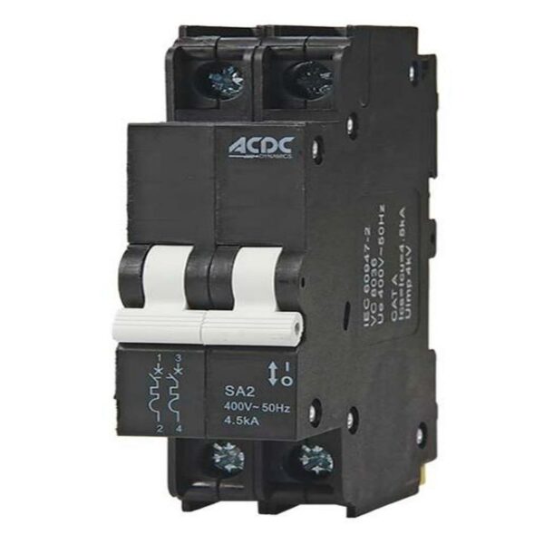63A 2POLE 4.5KA C CURVE MINI RAIL - Image 2