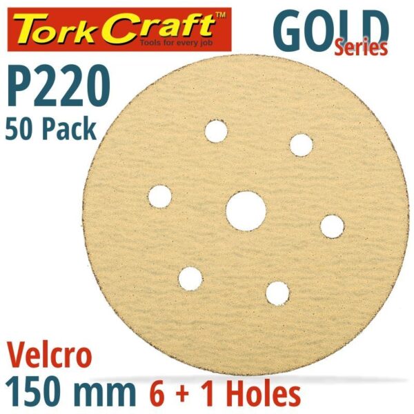 GOLD DISC (50 PIECES) 220 GRIT 150MM - Image 2