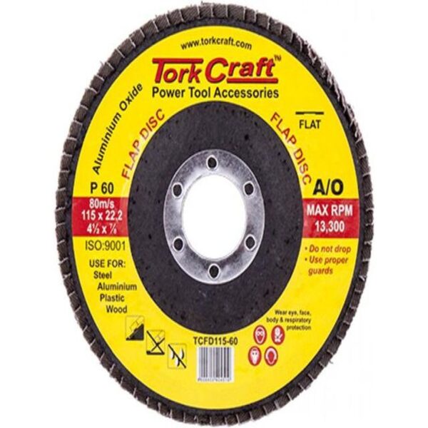 FLAP SANDING DISC 115MM 60 GRIT FLAT - Image 2