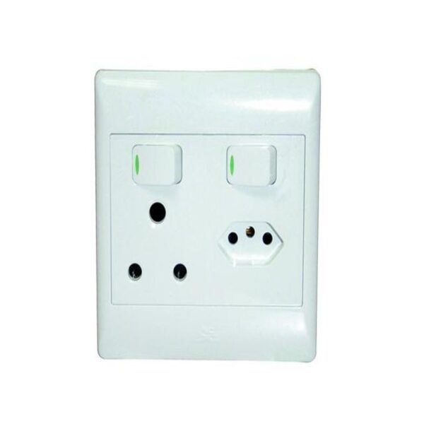 1X16A + 1 EURO SW SOCKET OUTLET 4X4 WITH WHITE COVER PLATE - Image 4