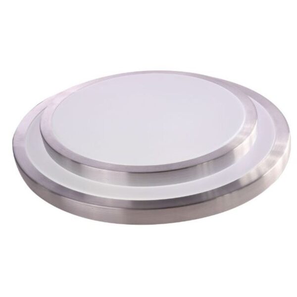 SILVER LED CEILING LAMP INTEGRATED 6000K LED 24W DIA:380MM HEIGHT 100MM