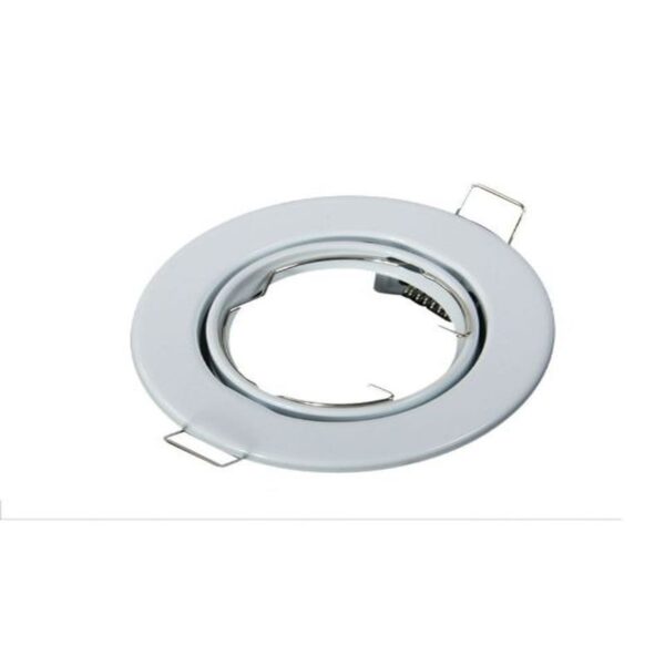 WHITE METAL TILT DOWNLIGHT D:88MM X 27MM GU 10 BULB MAX 50W - Image 2