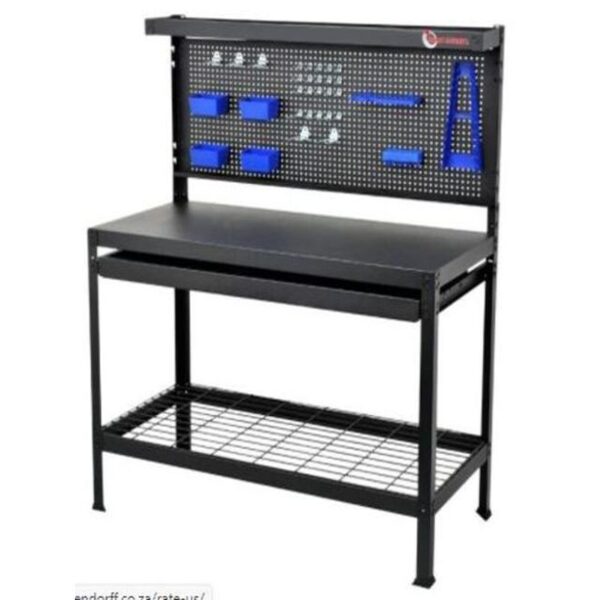 Folding Steel Work Table with 1-Drawer & Bottom Wire Shelf - Image 4